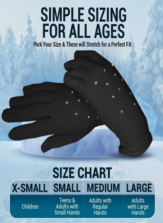Kami-So Figure Skating Rhinestone Gloves for Competition & Practice | Skate Gloves with Gel Wrist Support, Crystals | Figure Skating Accessories, Padded Thermal Wear | Black | Large Waterproof - Image 4